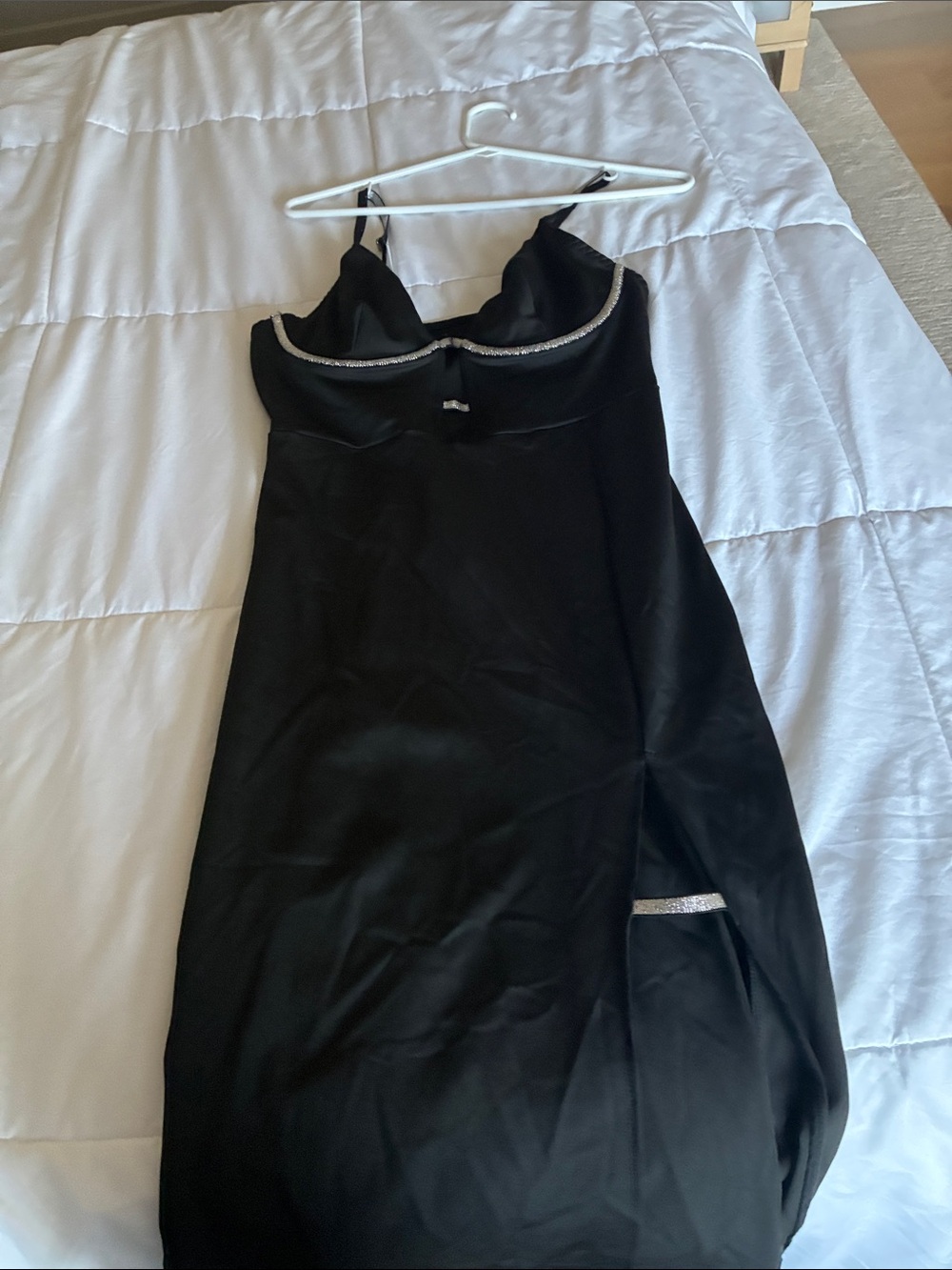 Black Slip Dress with Silver Trim brand new